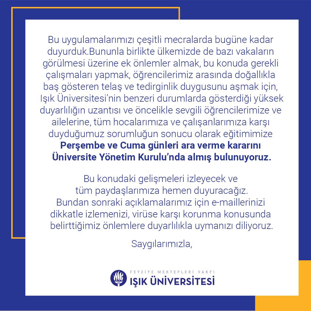 Üniversiteler Corona Yüzünden Online Eğitime Geçiyor, Bazıları Ara Tatili Öne Alıyor!